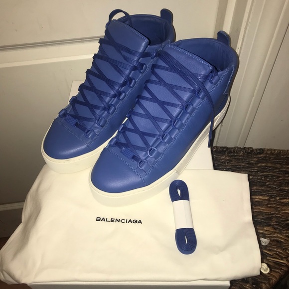 Balenciaga Other - NEW Balenciaga Arena Blue Leather Hi Top Sneakers